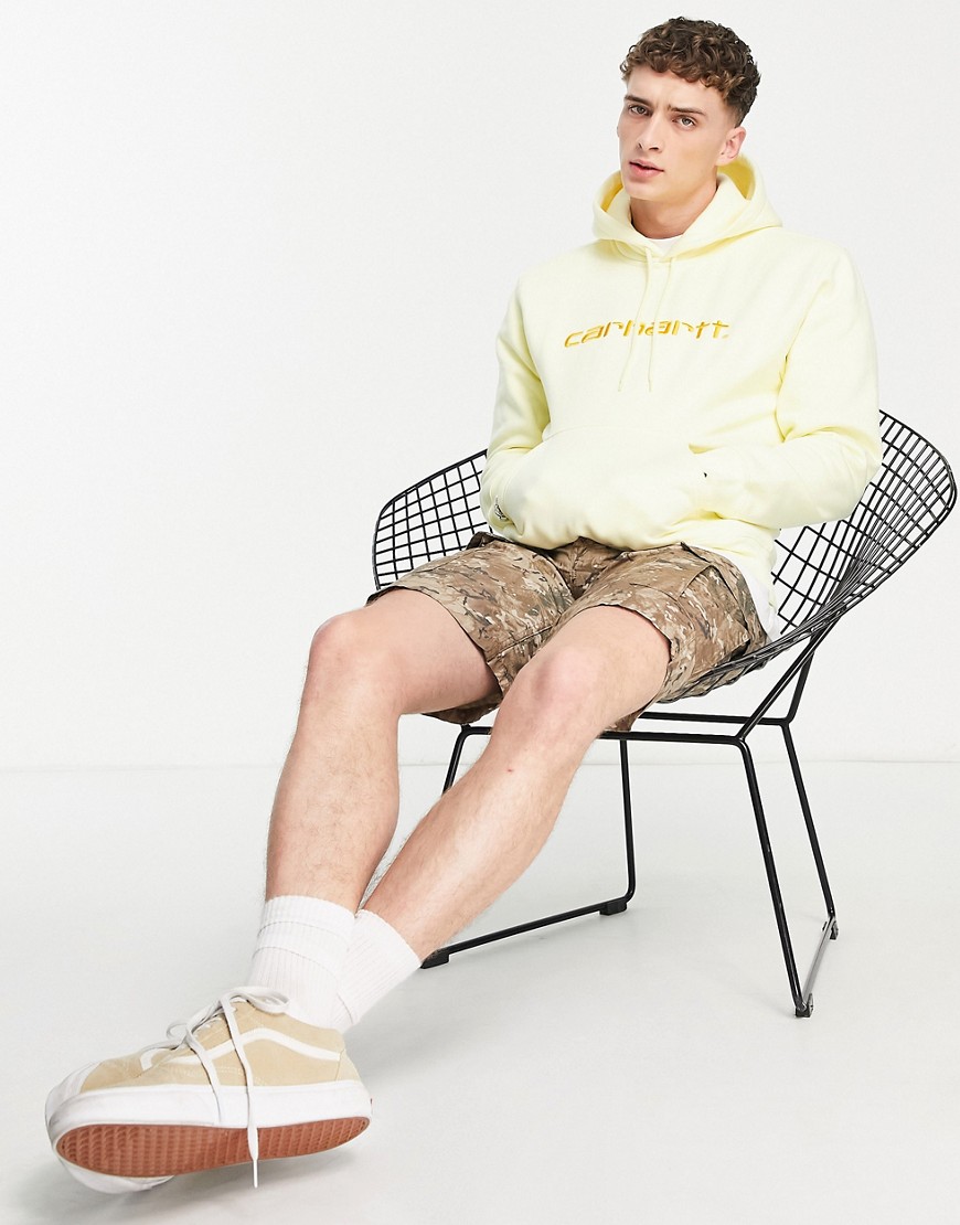 Carhartt WIP script embroidered hoodie in yellow