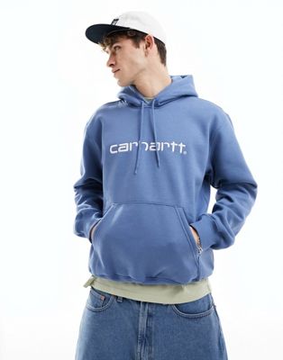 Carhartt WIP script hoodie in blue