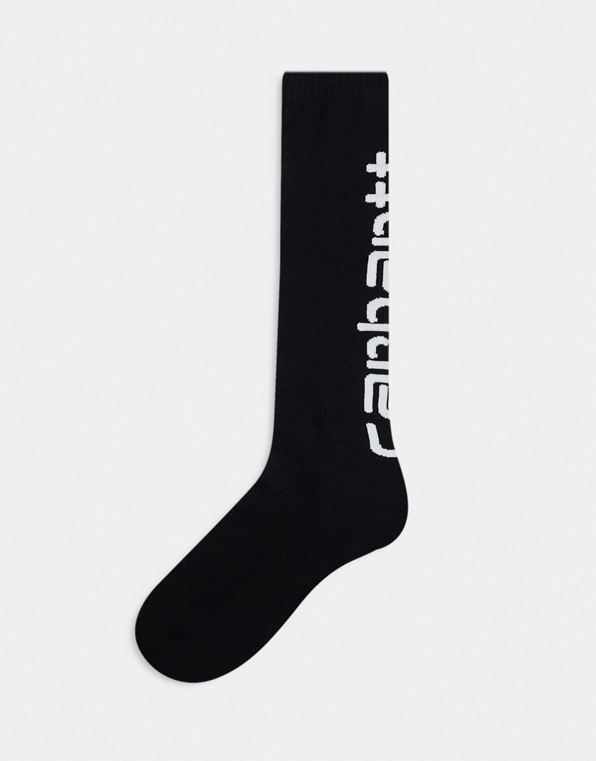 Carhartt WIP script long socks in black