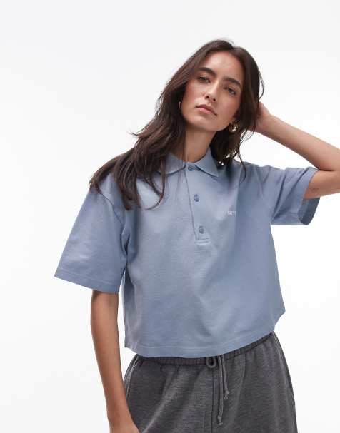 Carhartt WIP - Script - Lyseblå polo - view 1