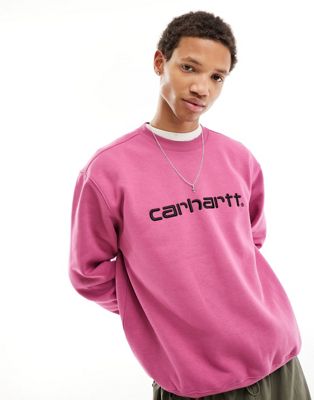 Carhartt WIP script sweatshirt in pink