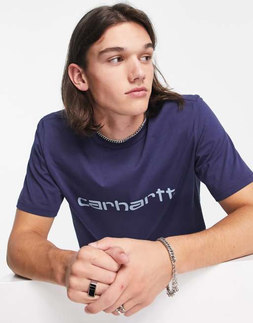 Carhartt WIP script t-shirt in blue