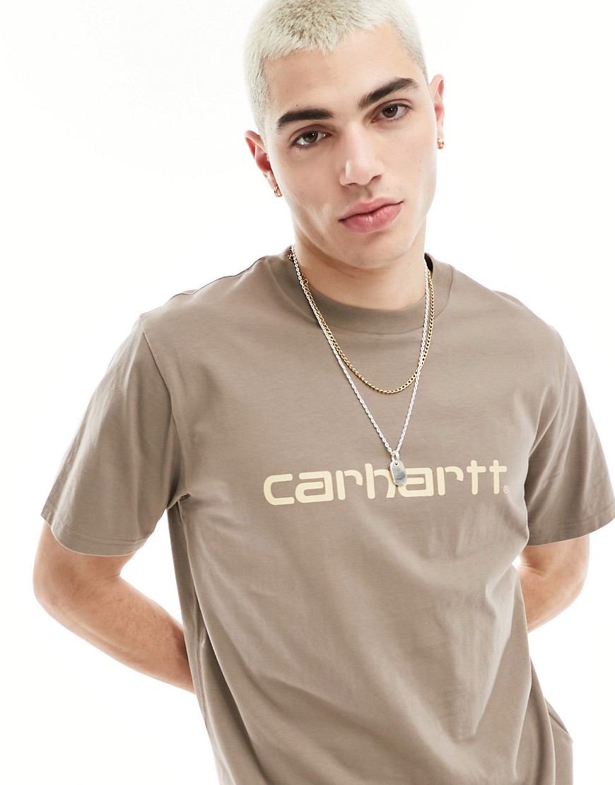 Carhartt WIP script t-shirt in brown