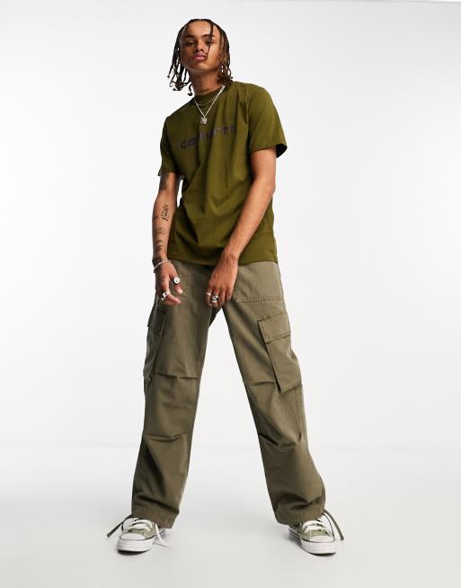 Carhartt WIP - Script - T-shirt in kaki, 4 van 4