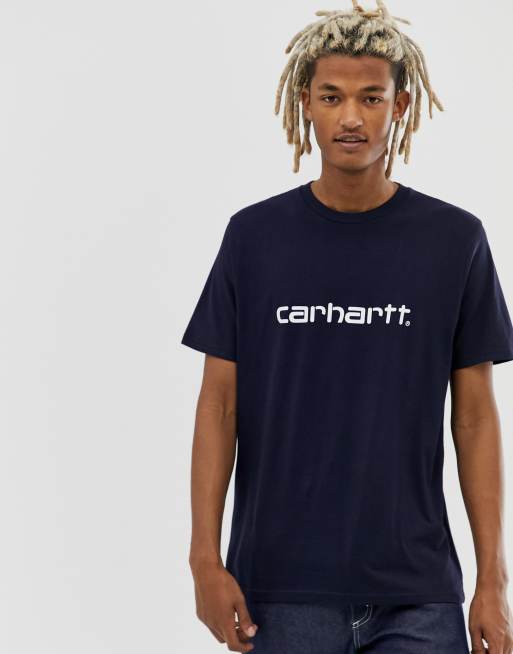 Carhartt WIP Script t shirt in navy