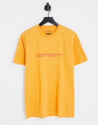Carhartt WIP script t-shirt in orange