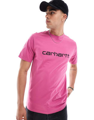 Carhartt WIP script t-shirt in pink