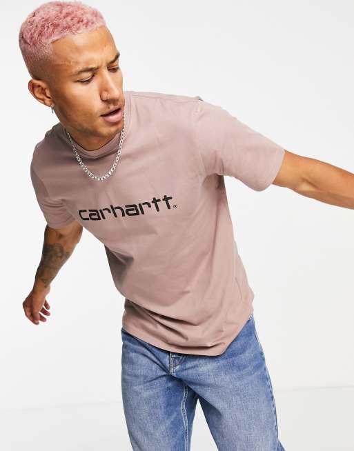 Carhartt WIP – Script – T-Shirt in Rosa