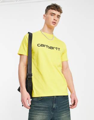 Carhartt WIP script t-shirt in yellow | ASOS