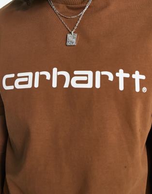 Script - T-shirt marrone con scritta-Brown - Carhartt WIP T-shirt donna  - immagine2
