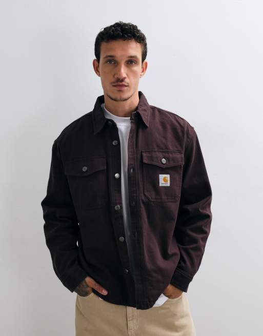 Carhartt WIP Selby shirt jacket in dark brown, 3 of 5