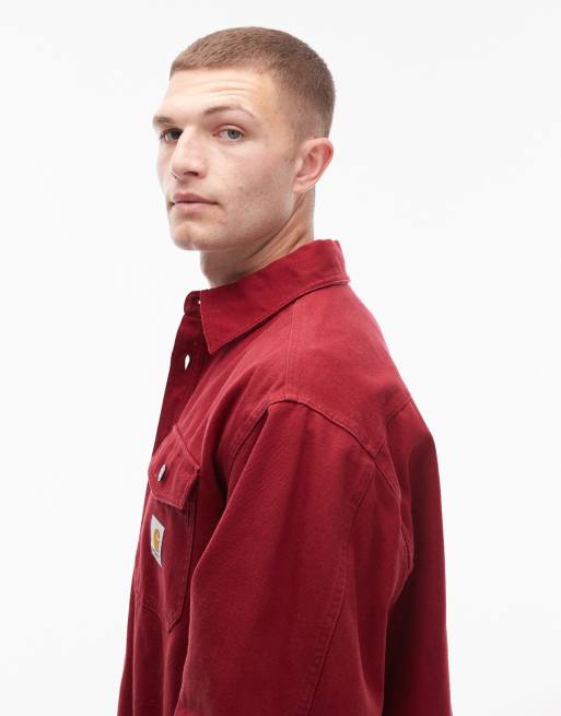 Carhartt WIP - Selby - Veste chemise en jean - Rouge, 4 de 5
