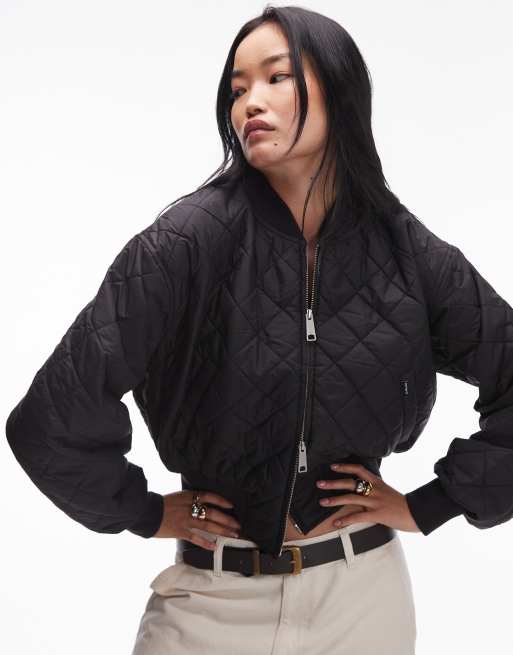 Carhartt WIP – Selma – Kurz geschnittene Bomberjacke in Schwarz