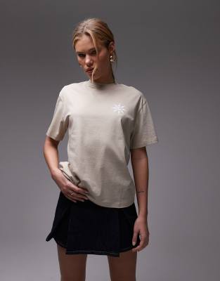 Carhartt WIP - Senses - T-Shirt in Beige mit Rückenprint-Neutral