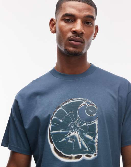 Carhartt WIP shattered t-shirt in blue, 5 of 5