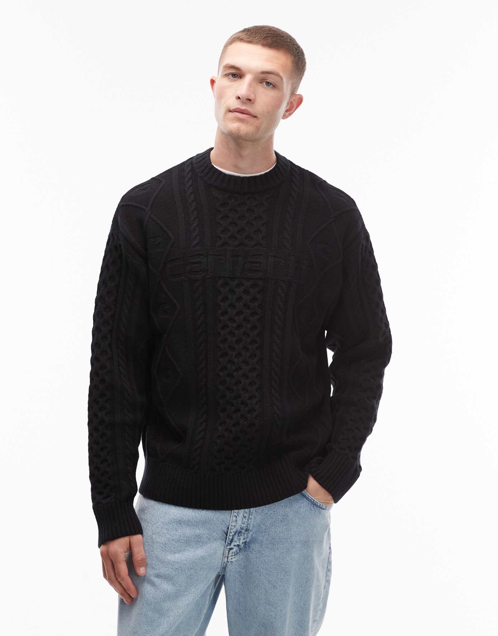 Вязаный свитер Carhartt WIP Shawn черного цвета