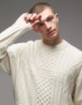 [Carhartt WIP] Carhartt WIP shawn knitted jumper in off white 2XL White