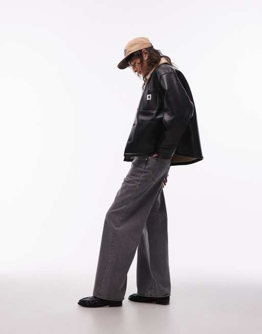 Carhartt WIP – Shepton OG – Jacke aus Kunstleder in Schwarz, 2 von 4