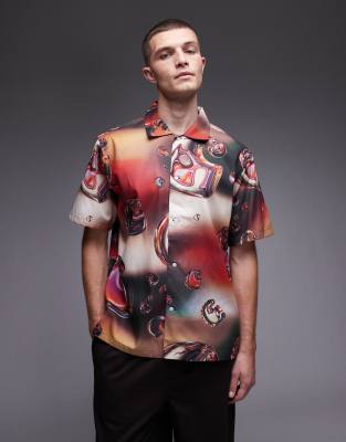 Carhartt WIP Carhartt WIP shirt sleeve solar chrome shirt in multi logo print in multi