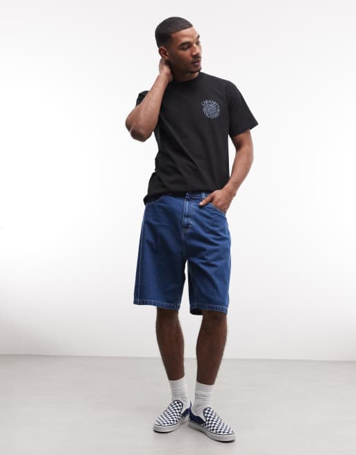 Carhartt WIP short en jean Brandon coupe ample bleu délavage moyen, 2 de 5
