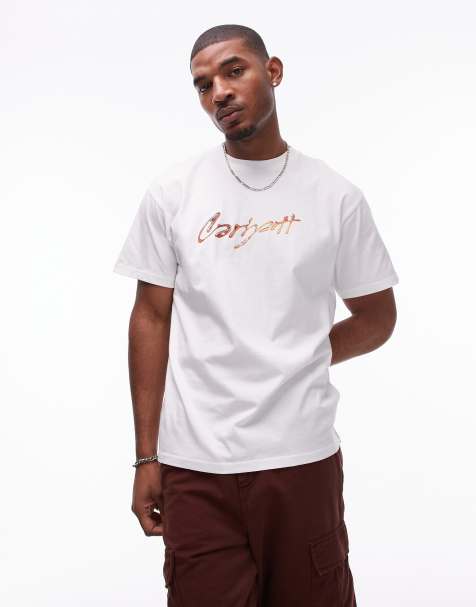 Carhartt WIP short sleeve drip script t-shirt in white - view 1
