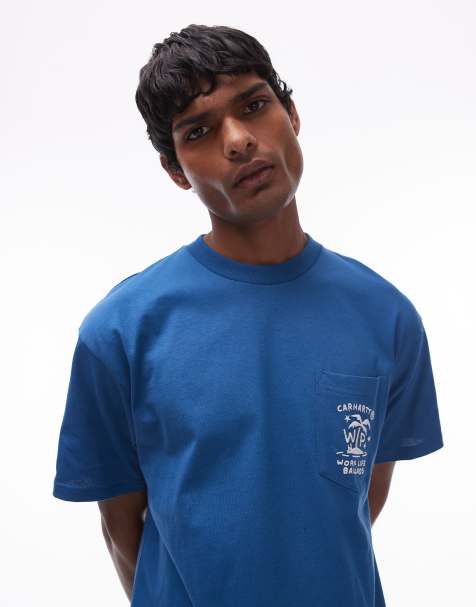 Carhartt WIP short sleeve Fragments pocket t-shirt in blue - view 1
