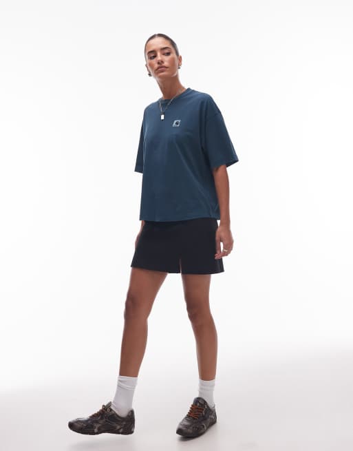 Carhartt WIP short sleeve nelson t-shirt in overdyed dark green, 2 of 4