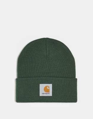 Carhartt WIP short watch beanie in green φωτογραφία