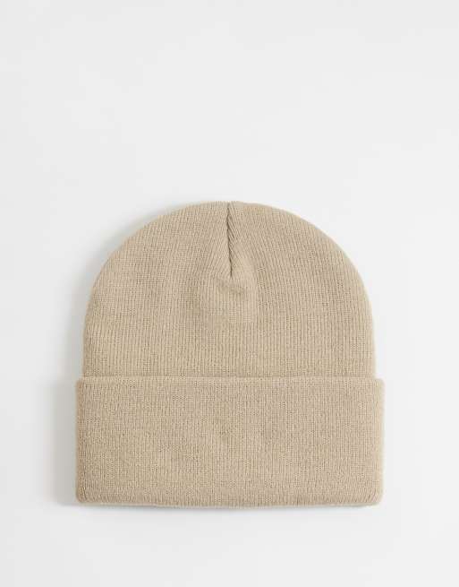 Carhartt WIP Short Watch beanie in natural, 2 of 3