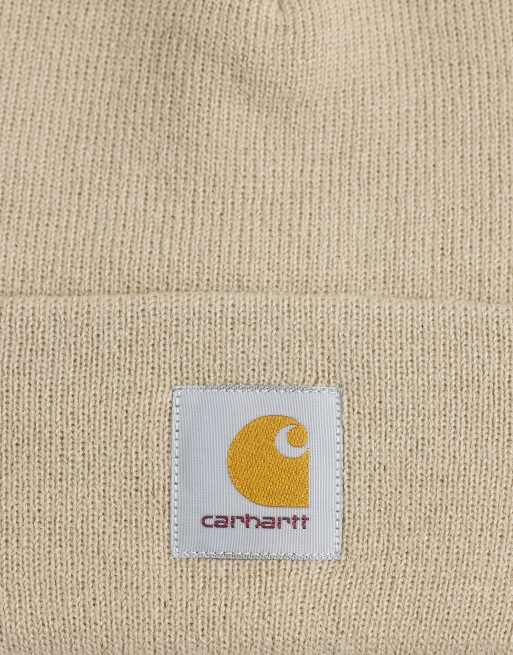 Carhartt WIP Short Watch beanie in natural, 3 of 3