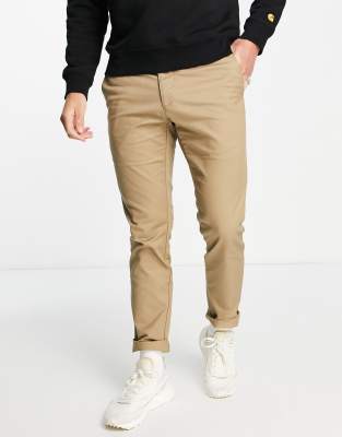 Carhartt WIP sid slim chino pant in beige - ASOS Price Checker