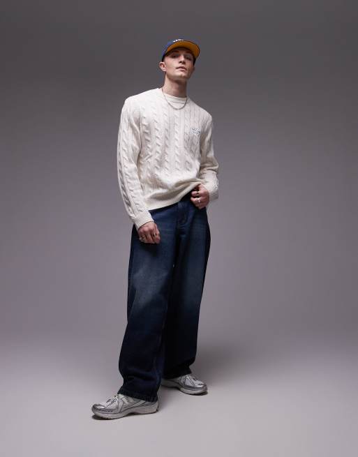 Carhartt WIP signature cable knit jumper in cream, 2 of 4