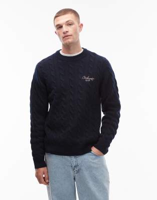 Carhartt WIP Carhartt WIP signature knitted jumper in navy-Green