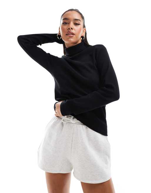 Carhartt WIP – Signature – Langärmliges Oberteil in Schwarz mit hohem Kragen