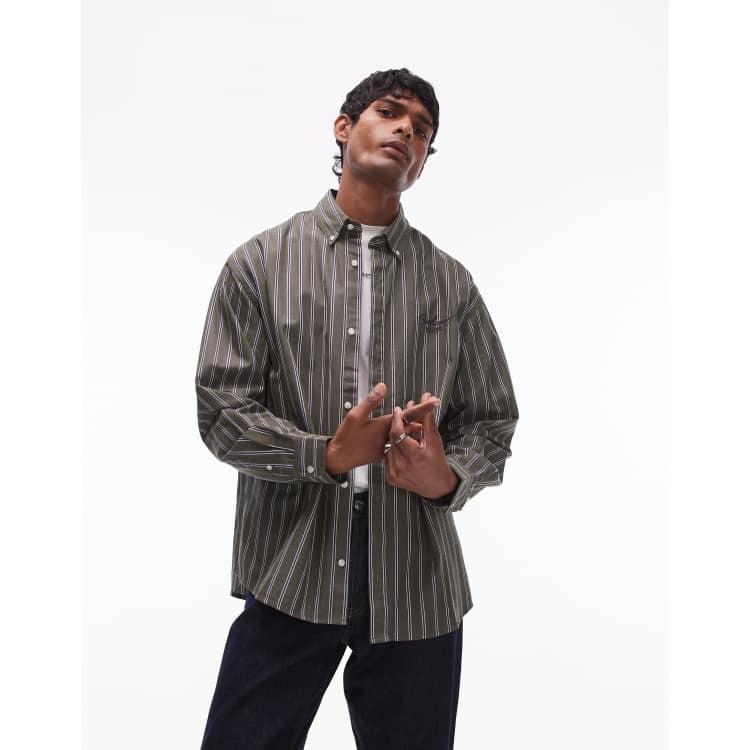 Carhartt WIP signature long sleeve shirt in green stripe | ASOS