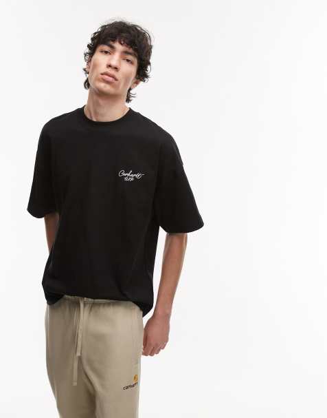 Carhartt WIP signature script boxy oversized t-shirt in black - view 1