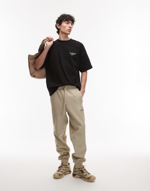 Carhartt WIP - Signature Script - Camiseta negra de corte cuadrado extragrande, 2 de 4