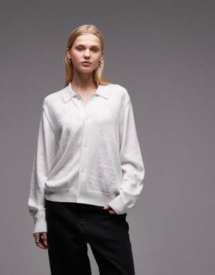 Carhartt WIP - Signet - Strickjacke in Weiß