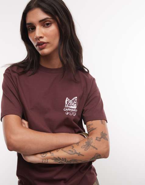 Carhartt WIP Silver Cups t-shirt i mörk burgundy - view 1