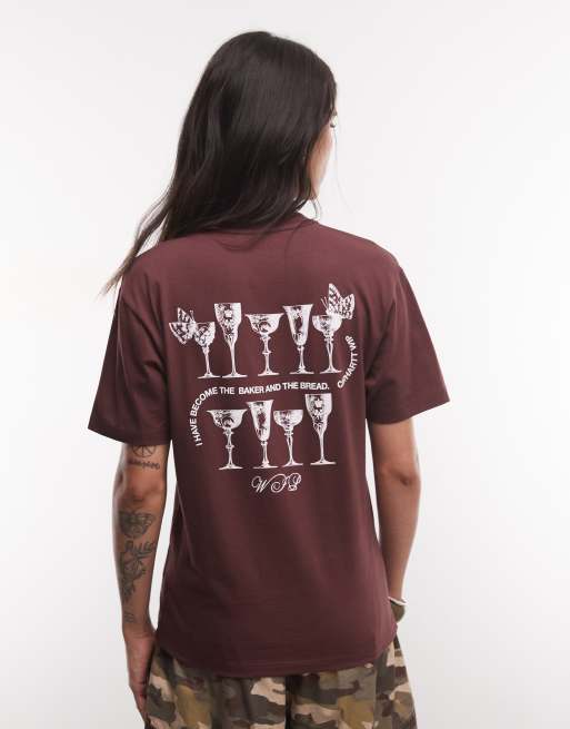 Carhartt WIP Silver Cups T-Shirt in dunklem Burgunderrot, 4 von 4