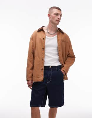 Carhartt WIP - Simple - Bermuda en jean - Bleu foncé délavé-Bleu marine