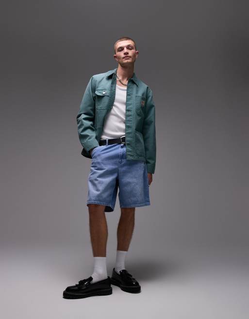 Carhartt WIP simple denim jort in mid wash blue
