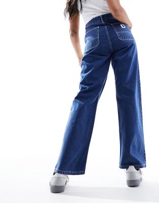 Carhartt WIP simple loose fit jeans in blue stone wash - view 1