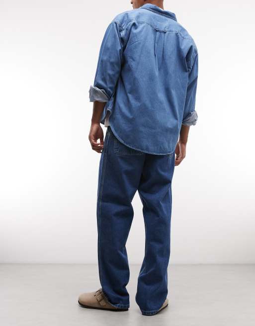 Carhartt WIP Simple relaxed straight fit jeans in blue stone wash, 2 of 5