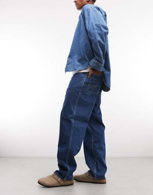 Carhartt WIP Simple relaxed straight fit jeans in blue stone wash, 3 of 5
