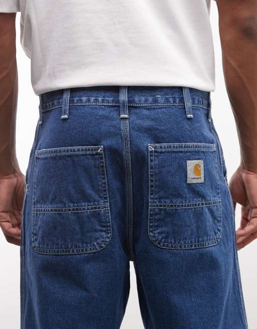 Carhartt WIP Simple relaxed straight fit jeans in blue stone wash, 4 of 5