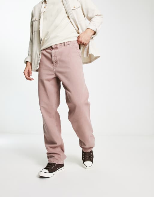 Carhartt WIP Single Knee Trousers In Dearborn Canvas in Purple for Men