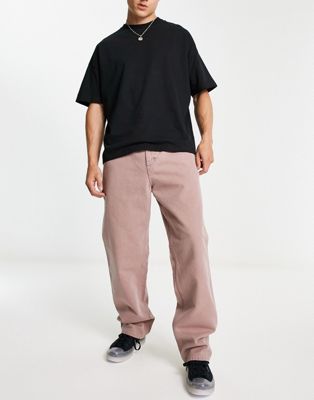 Carhartt WIP simple relaxed straight pant in purple wash
