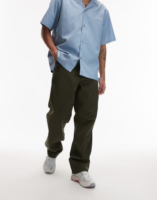 Carhartt WIP Carhartt WIP simple relaxed straight pants in khaki-Green