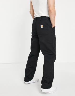 Carhartt WIP - Simple - Ruimvallende broek met rechte pasvorm in zwart |  ASOS